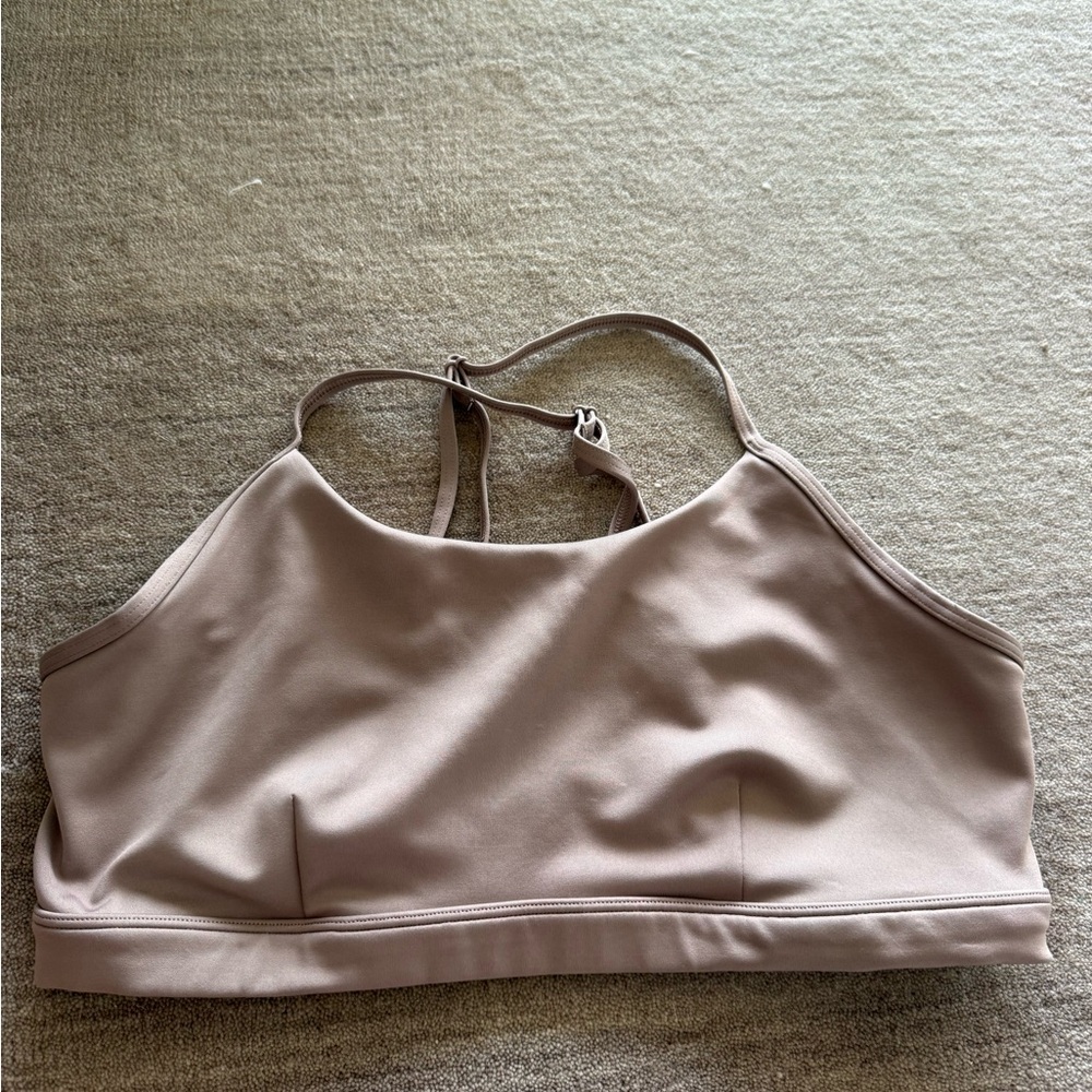 ALO Yoga Nude Light Taupe Sports Bra - Minimal Strappy Back